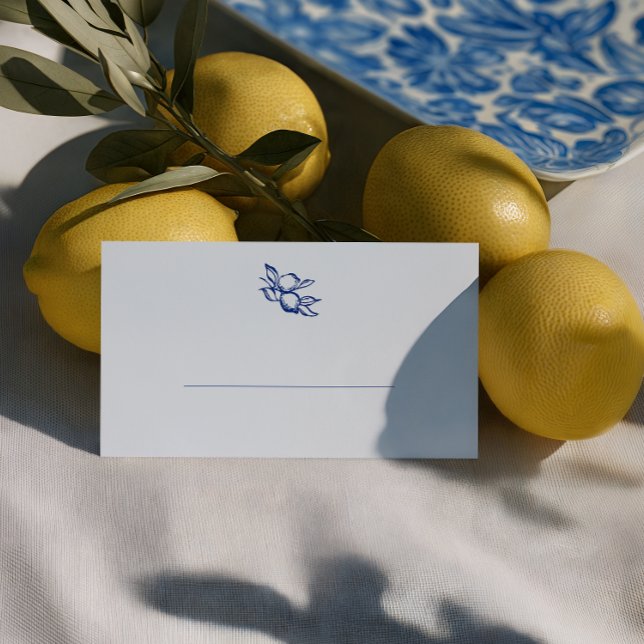 Carte De Placement Blue Doodle Lemons Wedding (Créateur téléchargé)