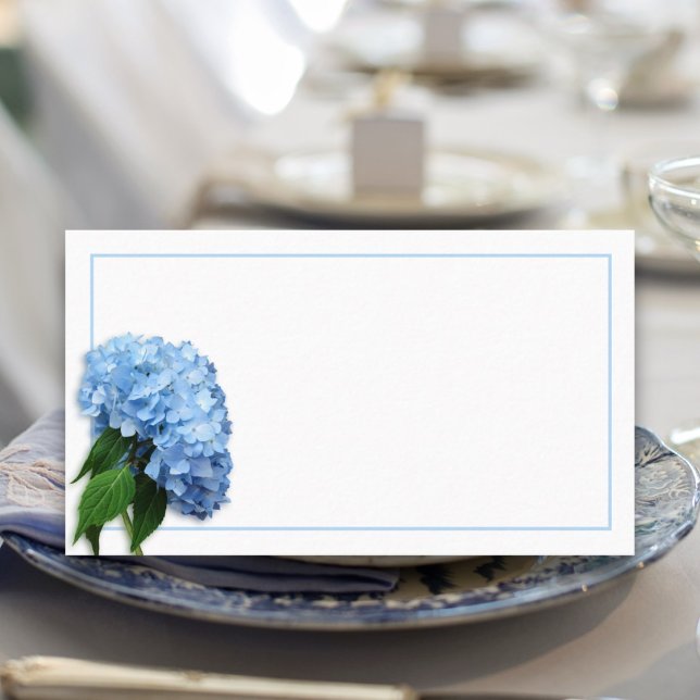 Carte De Placement Blue Heaven Real Hydrangea Flower Escort Siège (Créateur téléchargé)