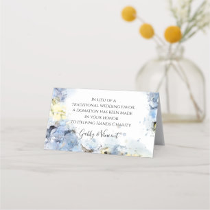 Carte De Placement Blue Hydrangeas Aquarelle Mariage Charité Faveurs