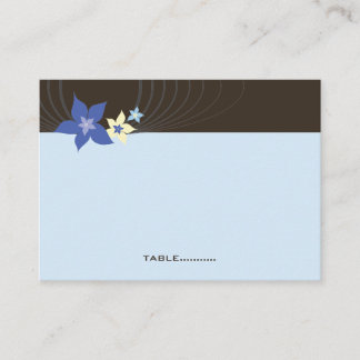 Carte De Placement Blue Ikebana Frangipani Mariage tropical invité