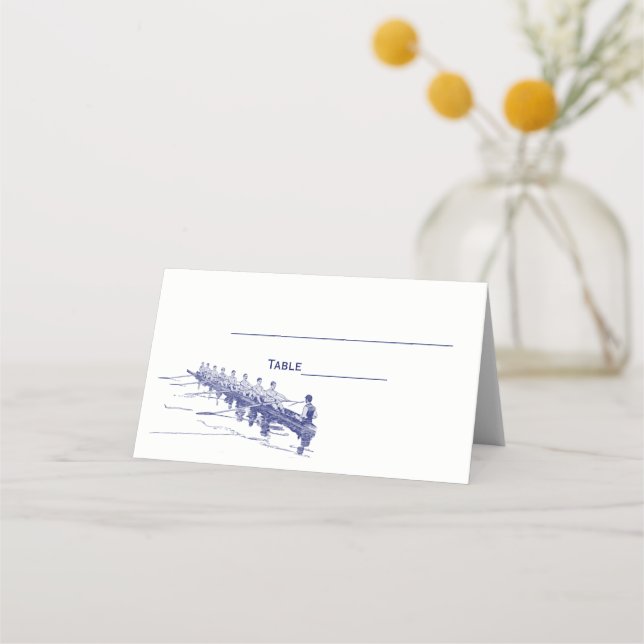 Carte De Placement Blue Rowing Rowers Team Water Sports #3 (Devant)