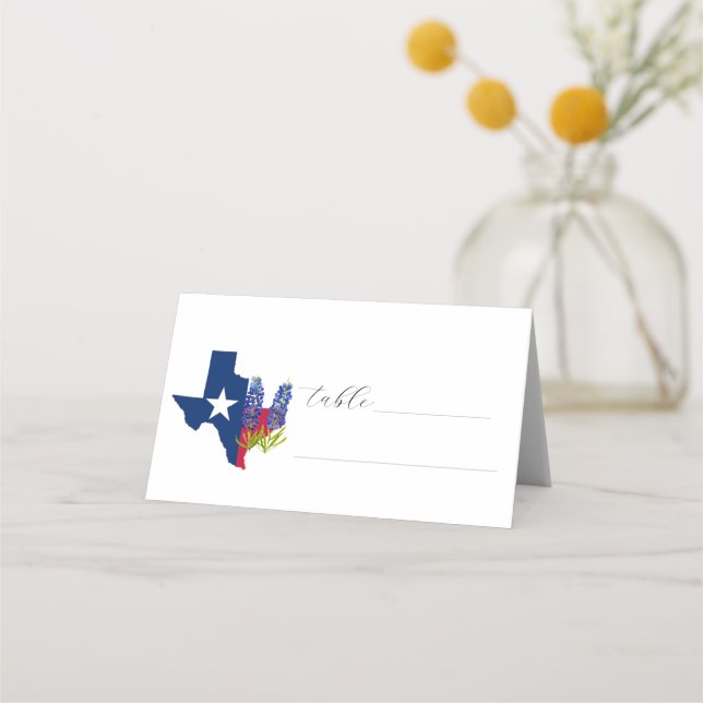 Carte De Placement Bluebonnets Aquarelle Texas Flower Floral Mariage (Devant)