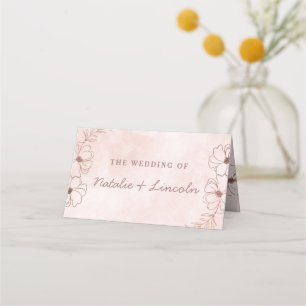 Carte De Placement Blush Rose & Rose Gold Réservé Mariage siège