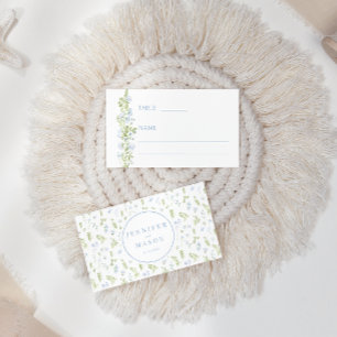 Carte De Placement Boho bleu fleur rustique mariage Plat Place Card