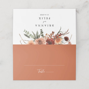 Carte De Placement Boho Botanique Automne Floral Mariage Carte Place