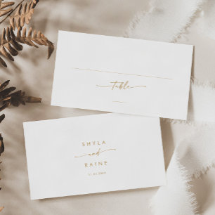 Carte De Placement Boho Chic Gold et blanc Mariage plat