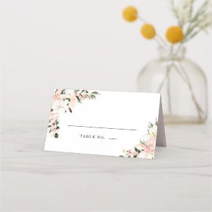 Carte De Placement Boho Chic rose et blanc Mariage floral