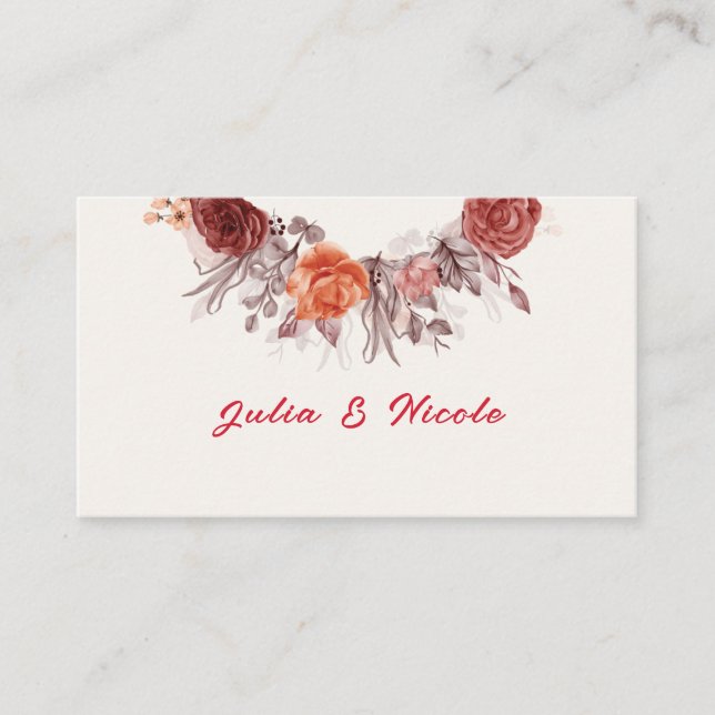 Carte De Placement Boho de Bourgogne Rose Floral Pampas Mariage (Devant)