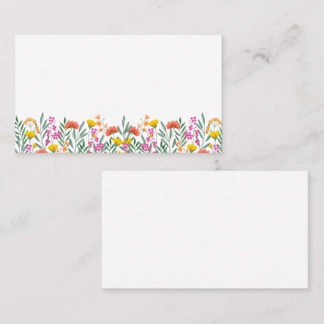 Carte De Placement Boho Fleurs sauvages élégant jardin floral mariage (Devant / Derrière)