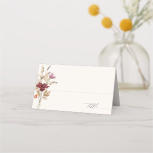 Carte De Placement Boho Fleurs sauvages Élégant Mariage de automne