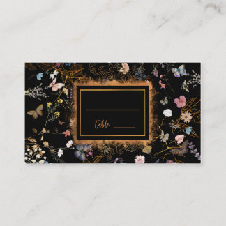 Carte De Placement Boho Floral Black Butterfly Garden Mariage