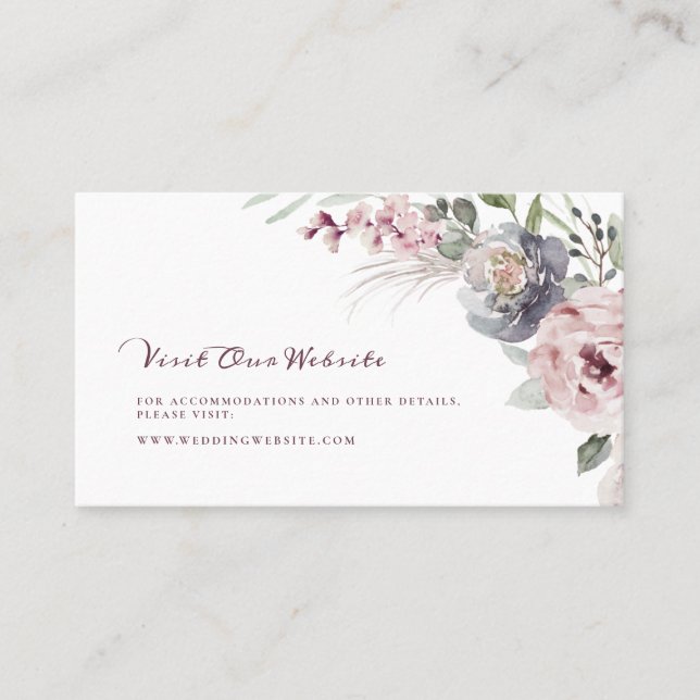 Carte De Placement Boho floral rustique mariage site web Insérer cart (Devant)