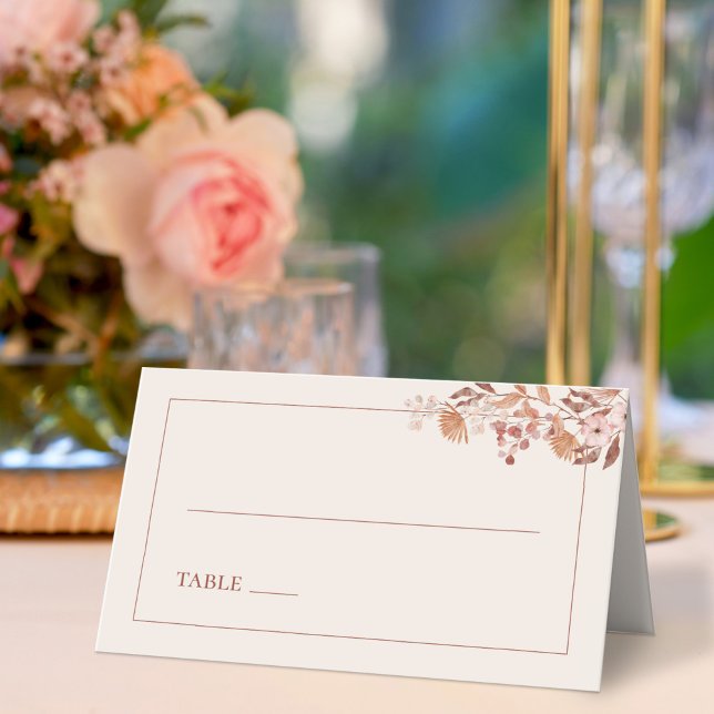 Carte De Placement Boho Mariage Avec Fleurs Aquarelles (Créateur téléchargé)