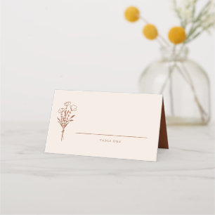 Carte De Placement Boho Minimaliste Botaniques Terracotta Mariage