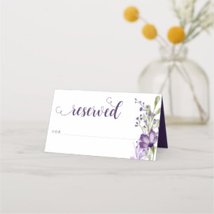 Carte De Placement Boho Purple Floral Mariage Réservé Tente