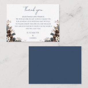Carte De Placement Boho Rustique Floral Pinecones Mariage Merci