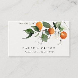 Carte De Placement Boho rustique Mariage botanique en fleurs orange