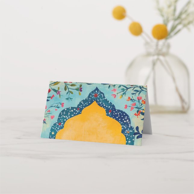 Carte De Placement Boho Summer Blue Floral (Devant)