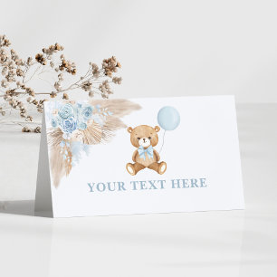 Carte De Placement Boho Teddy Bear Bleu Ballotte nourriture Tentes