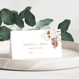 Carte De Placement Boho Terracotta Pampas Grass Mariage Floral