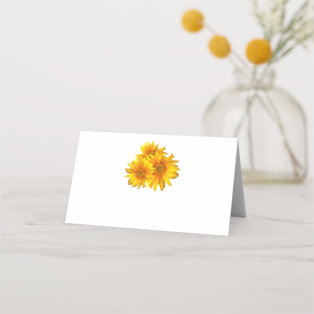 Carte De Placement Boho Tournesol Pays Jaune Fête de Mariage Floral (Devant)