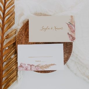 Carte De Placement Boho Tropical Botanical   Mariage plat ivoire