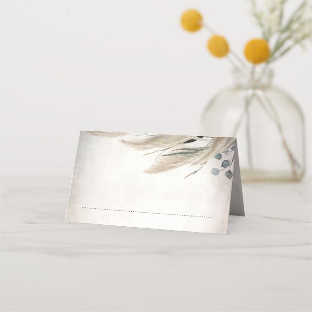 Carte De Placement Boho Vintage Pampas Mariage d'herbe (Devant)