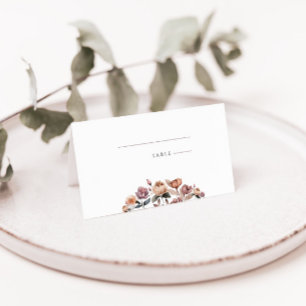 Carte De Placement Boho violet Rose plié Mariage Place Card
