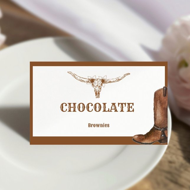 Carte De Placement Boho Western Cowboy Mariage buffet Mini cupcake (Créateur téléchargé)