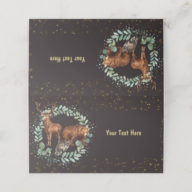 Carte De Placement Bois Animaux Carte Place Étiquette alimentaire Noi (Extérieur déplié)