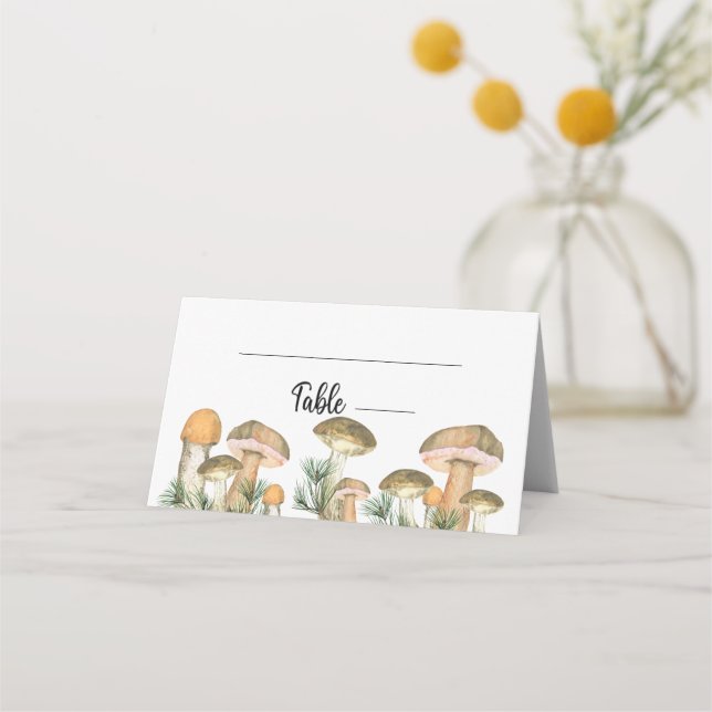 Carte De Placement Bois de forêt champignons carte de place (Devant)