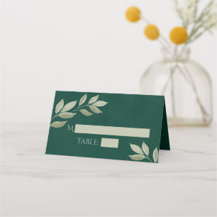 Carte De Placement Boîtes d'écriture Feuille Sage & Emerald