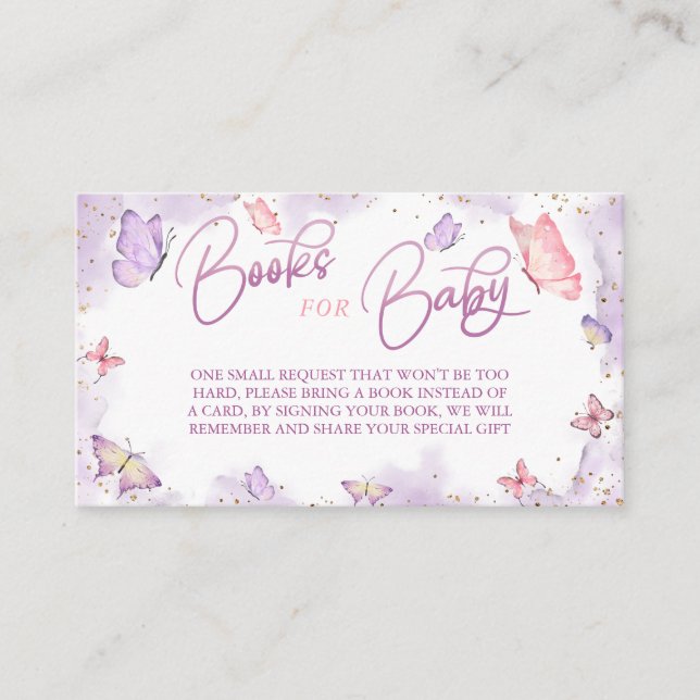 Carte De Placement Boîtier de demande de Baby shower de papillon pour (Devant)