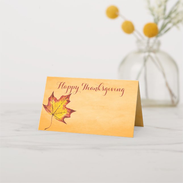 Carte De Placement Bon thanksgiving Message Automne Feuille Siège (Devant)