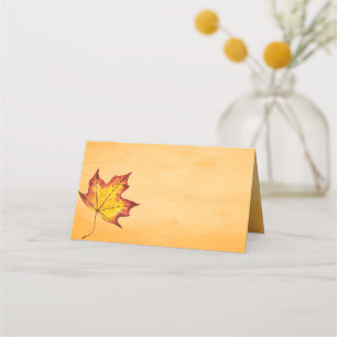 Carte De Placement Bon thanksgiving Rustic Fall Leaf Table de siège