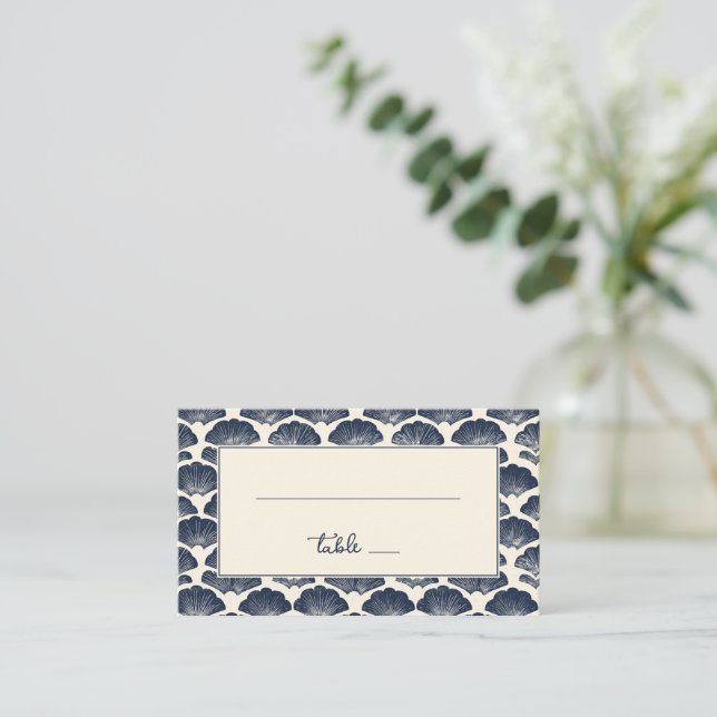 Carte De Placement Bordure Calme Navale Nautiles Coquillages (Debout devant)