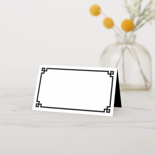 Carte De Placement Bordure de clé grecque noire et blanche pour maria (Devant)