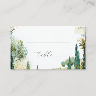 Carte De Placement Bordure de jardin à l'aquarelle verte paisible