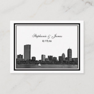 Carte De Placement Boston Skyline Etched Cartes-Endroits encadrées #2