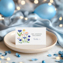 Botanical Dusty Blue Wildflower Baby Shower