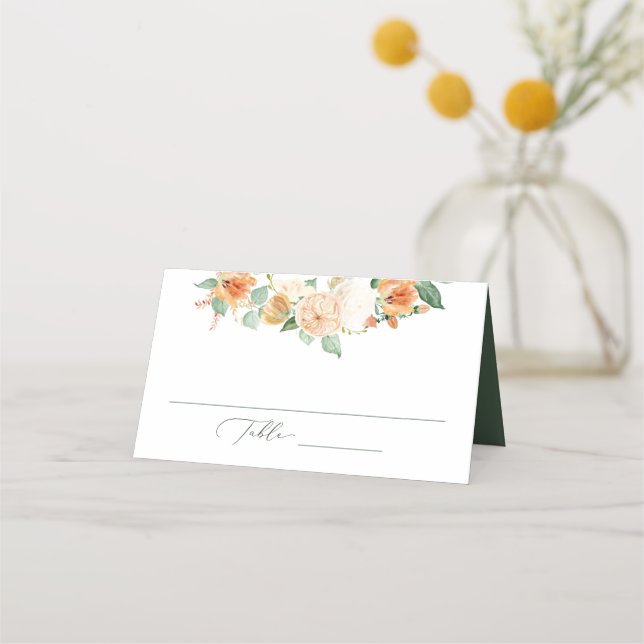 Carte De Placement Botanique Boho Neutral verdure Mariage floral (Devant)