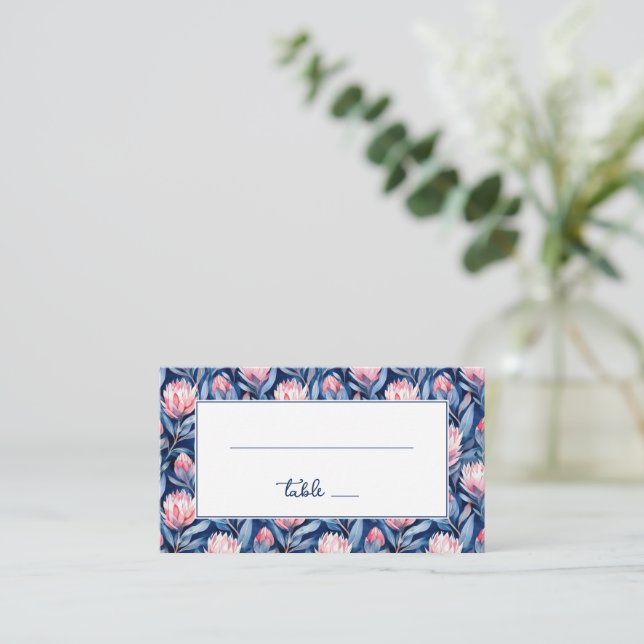 Carte De Placement Botanique Florale Marine Tranquille (Debout devant)