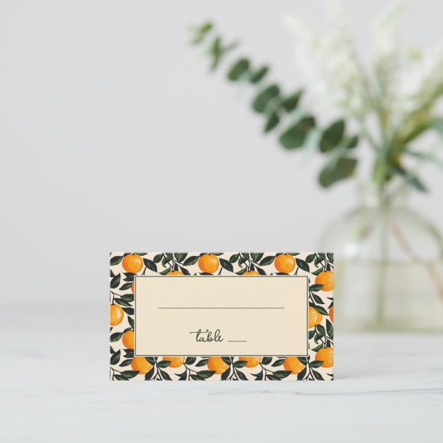 Carte De Placement Botanique Orange Joyeux (Debout devant)