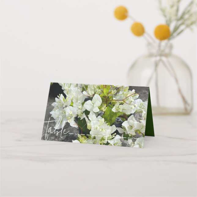Carte De Placement bougainvilliers blancs ou carreaux blancs comme ne (Devant)