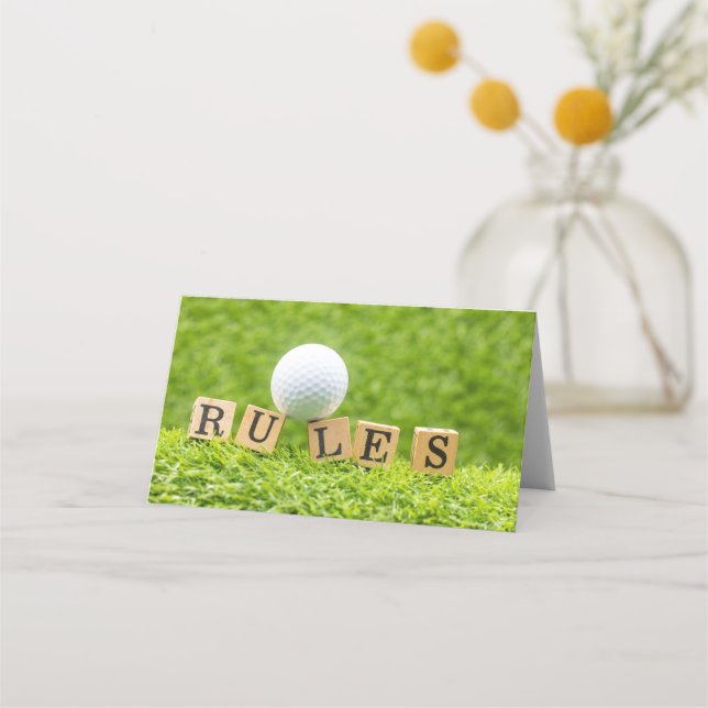 Carte De Placement Boule de golf avec RÈGLES sur herbe verte (Devant)