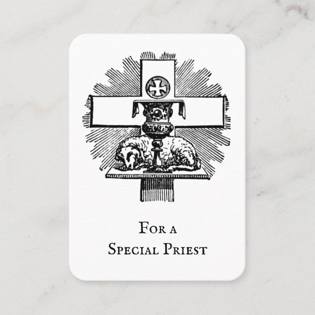 Carte De Placement Bouquet de prière spirituelle du prêtre catholique (Devant)