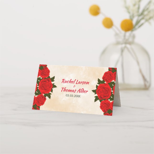Carte De Placement Bouquet Rd Roses (Dos)