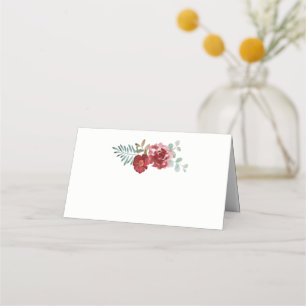 Carte De Placement Bourgogne Floral Rose Mariage du bouquet de feuill