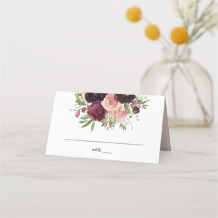Carte De Placement Bourgogne & Flore Blush - Rose