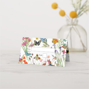 Carte De Placement Bouteilles Fleurs sauvages Mariage floral